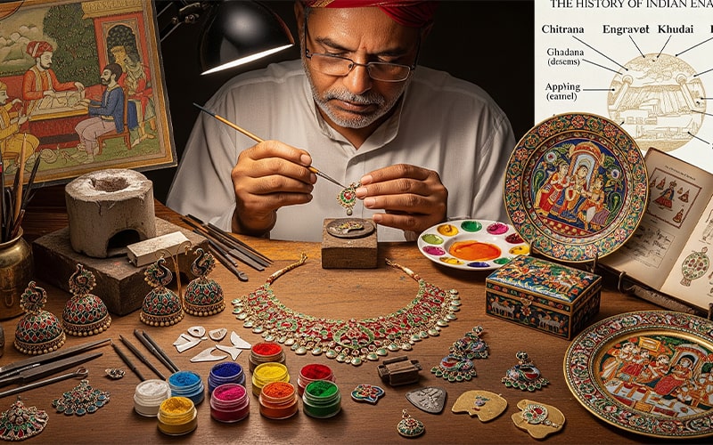 میناکاری در هنر هند تاریخچه، تکنیک‌ها و کاربردها